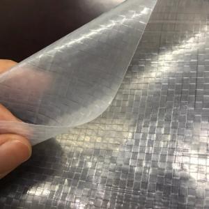 Reinforced poly weave plastic film transparent woven fabric tarpaulin